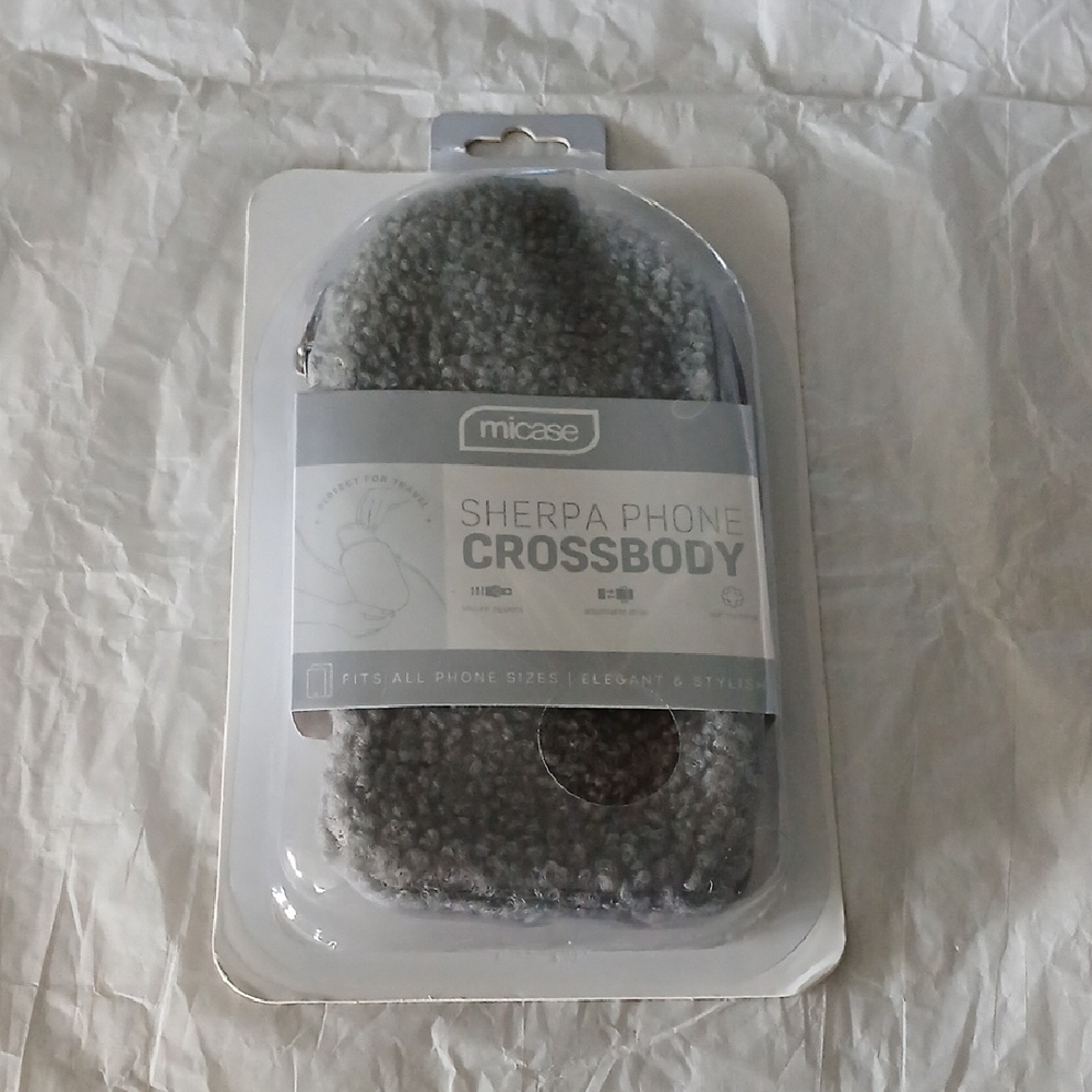 Gray Sherpa Phone Crossbody